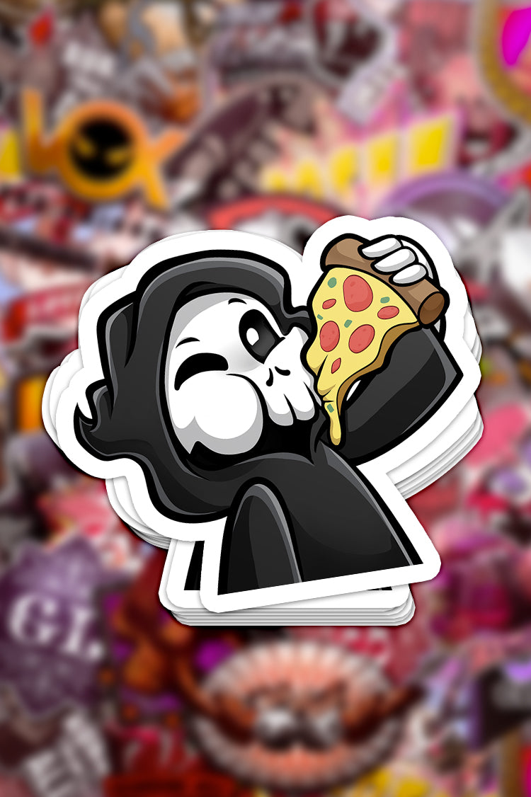 "Eatin' Pizza" Die-Cut Vinyl Sticker